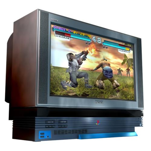 PlayStation Wega Tv and screen for mag inside graphic
