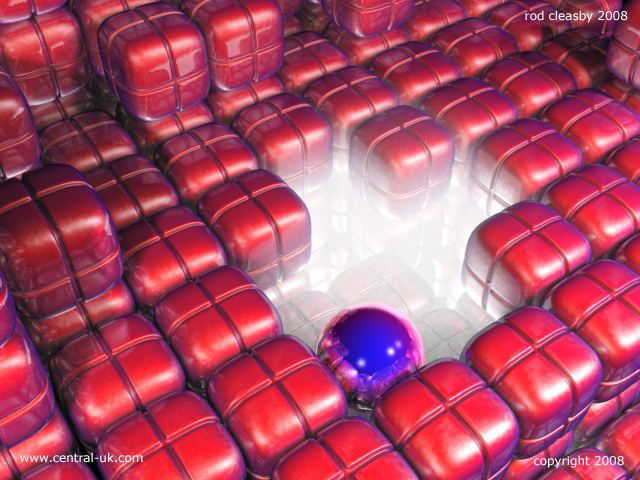 Digital Art: Ray traced polychromatic paint job.